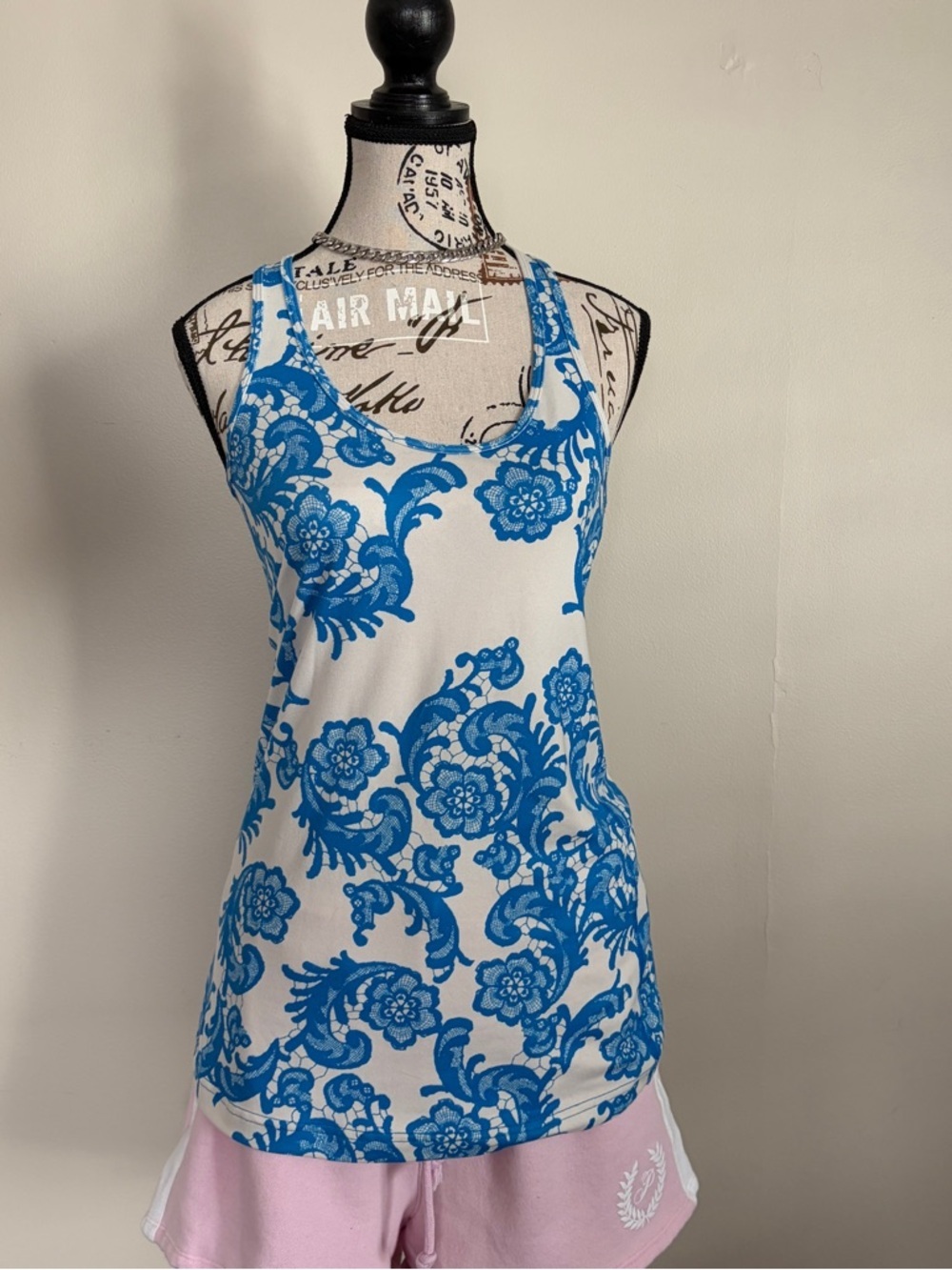 Y2K lululemon blue paisley floral racerback athletic tank top - Picture 3 of 9